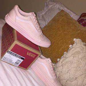 old skool (mono canvas) peach blush vans